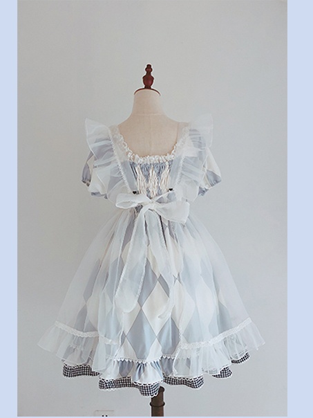 Call Me Alice Short Puff Sleeves Empire Waist Lolita Dress OP Set